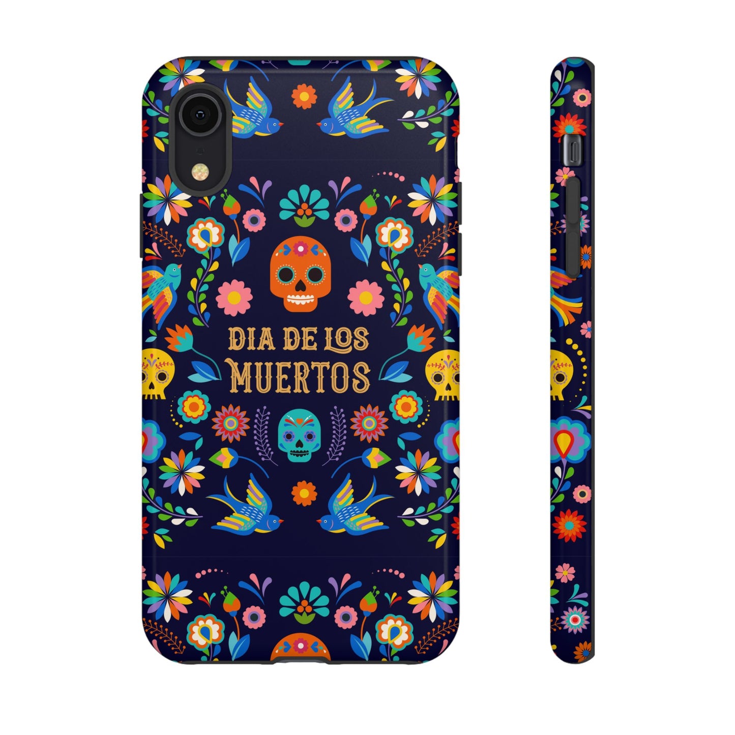 Colorful Dia de los Muertos Phone Case, Skull Design, Floral Phone Cover, Sugar Skull Accessories, Day of the Dead Gift
