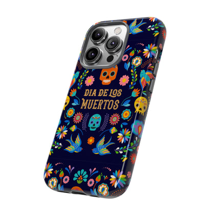 Colorful Dia de los Muertos Phone Case, Skull Design, Floral Phone Cover, Sugar Skull Accessories, Day of the Dead Gift