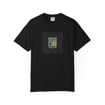 Coastline T-Shirt, Unisex Garment-Dyed Tee, Casual Summer Wear, Coastal Vibes, Beach Day Apparel, Vacation Essential - MaisonThreadory