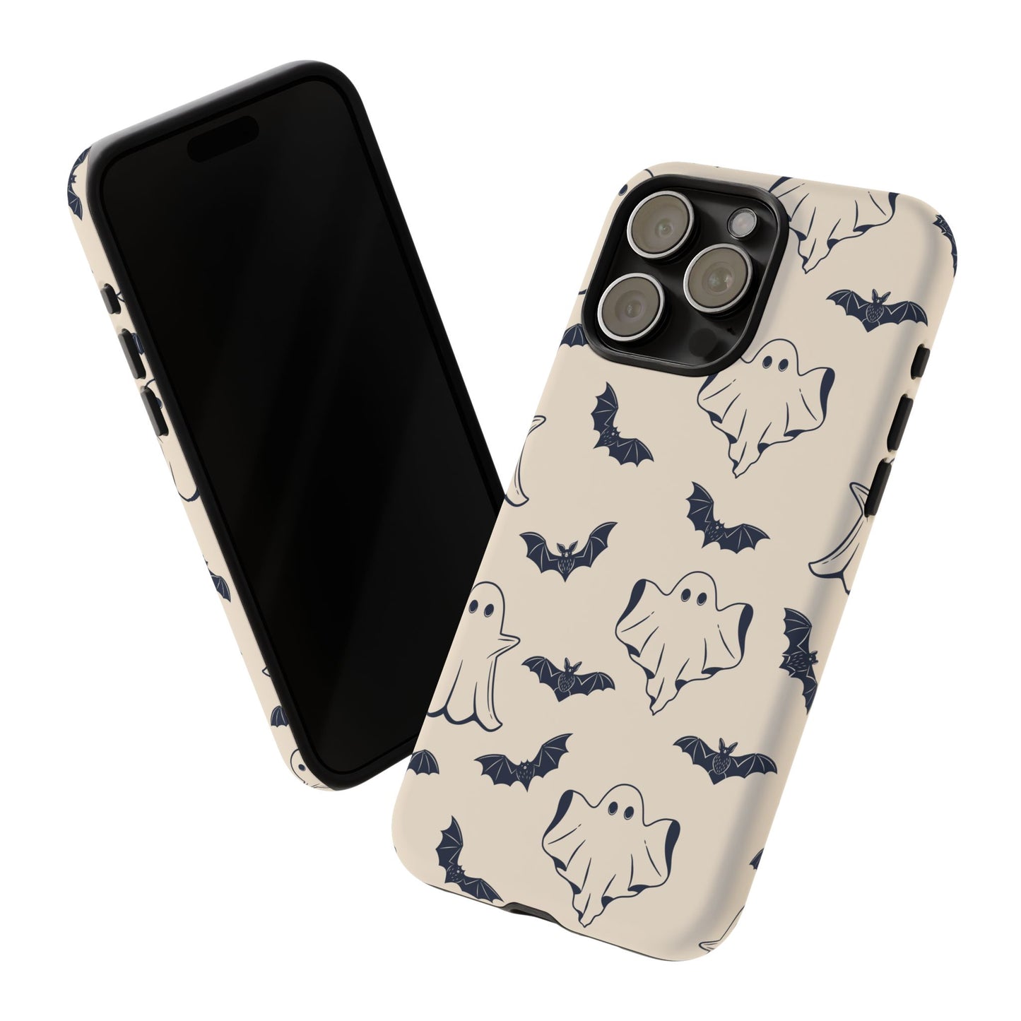 Halloween Phone Case, Ghosts and Bats, Cute Phone Cover, Spooky Accessories, Fall Decor, Gifts for Her, Halloween Party - MaisonThreadory