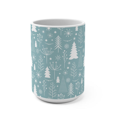 Winter Wonderland Mug, 15oz Ceramic Cup for Cozy Beverages, Holiday Gift, Festive Décor, Christmas, Seasonal Drinkware - MaisonThreadory