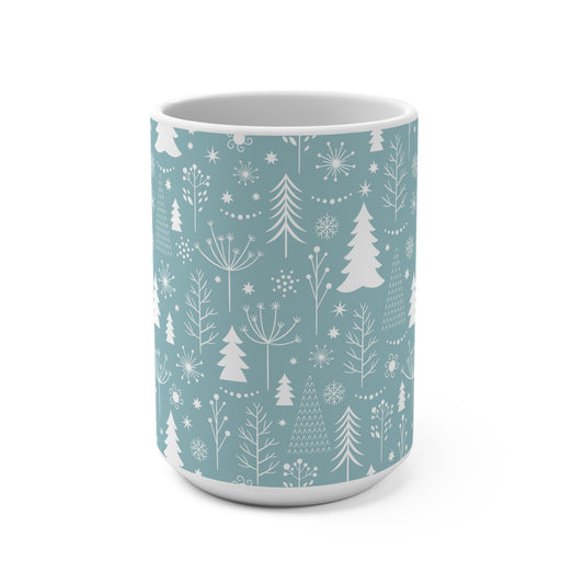 Winter Wonderland Mug, 15oz Ceramic Cup for Cozy Beverages, Holiday Gift, Festive Décor, Christmas, Seasonal Drinkware - MaisonThreadory