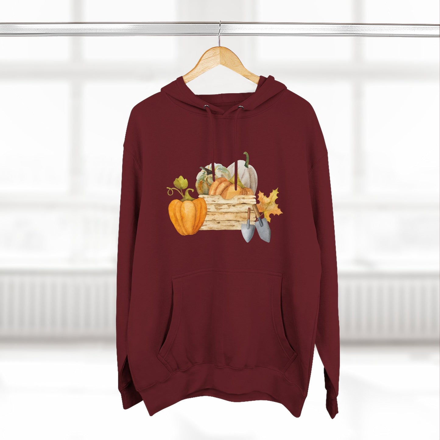 Autumn Harvest Fleece Hoodie, Cozy Fall Sweatshirt, Pumpkin Hoodie, Seasonal Apparel, Gift for Thanksgiving