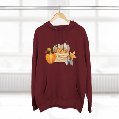 Autumn Harvest Fleece Hoodie, Cozy Fall Sweatshirt, Pumpkin Hoodie, Seasonal Apparel, Gift for Thanksgiving