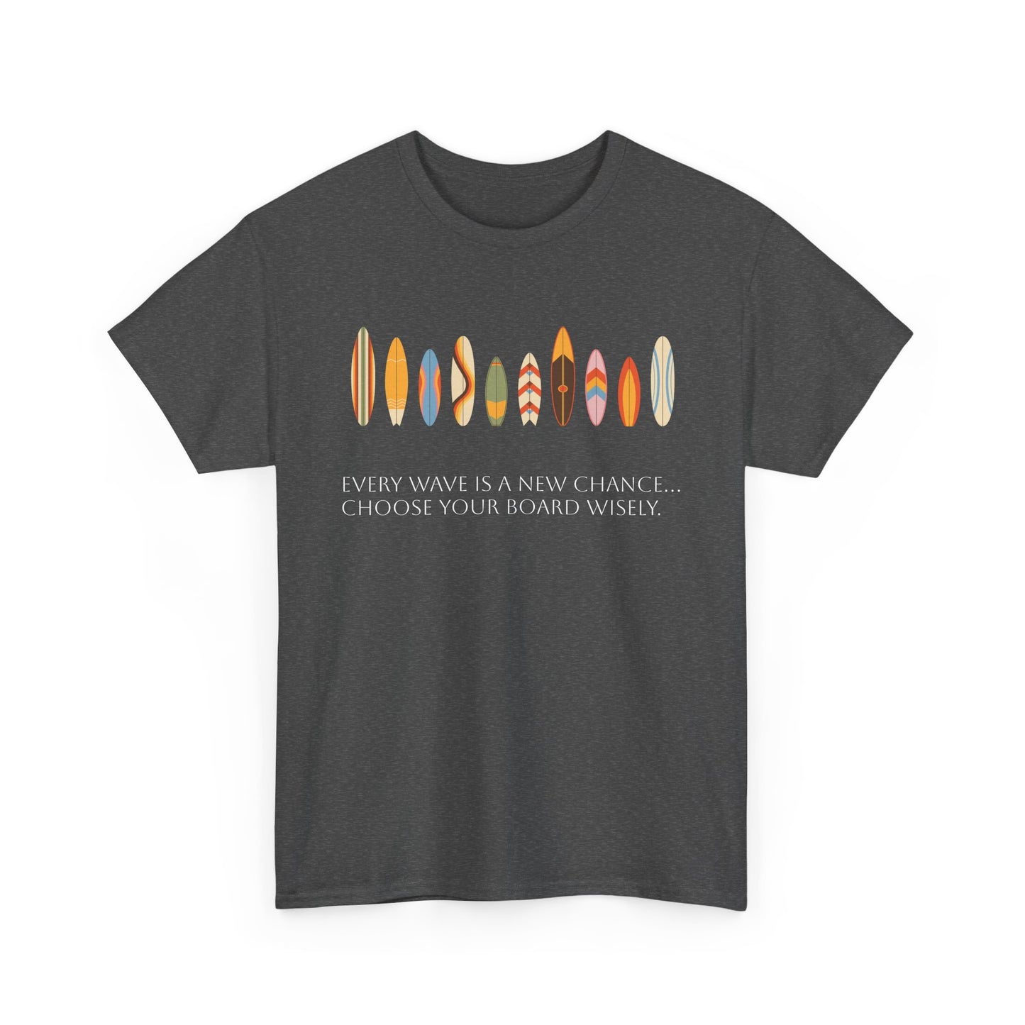 Surf Vibes Unisex Heavy Cotton Tee | Chill Beachwear, Casual Summer Shirt, Gift for Surf Lovers, Vacation Outfit, Everyday Wear - MaisonThreadory