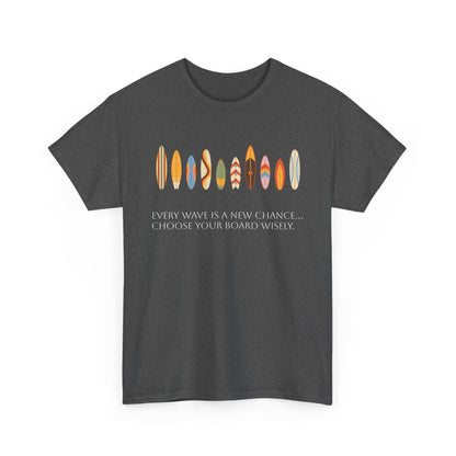 Surf Vibes Unisex Heavy Cotton Tee | Chill Beachwear, Casual Summer Shirt, Gift for Surf Lovers, Vacation Outfit, Everyday Wear - MaisonThreadory