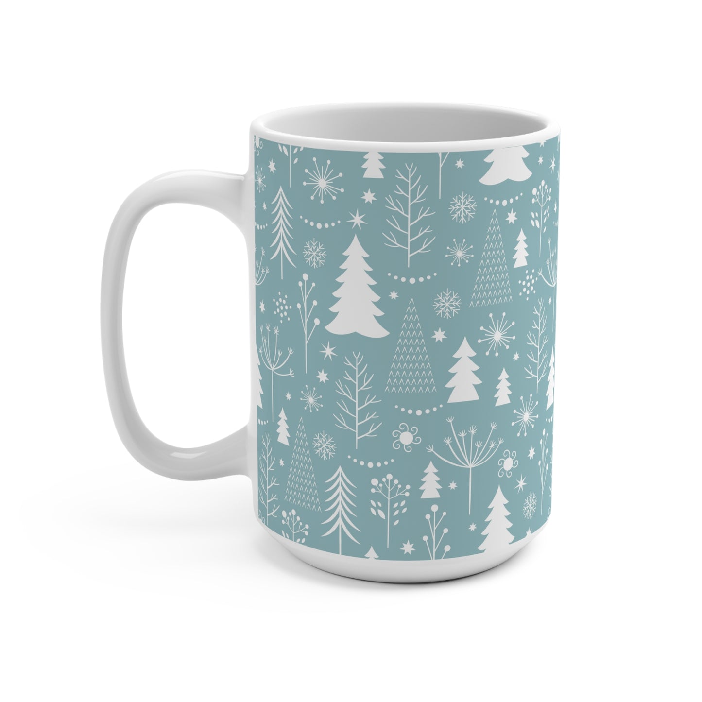 Winter Wonderland Mug, 15oz Ceramic Cup for Cozy Beverages, Holiday Gift, Festive Décor, Christmas, Seasonal Drinkware - MaisonThreadory