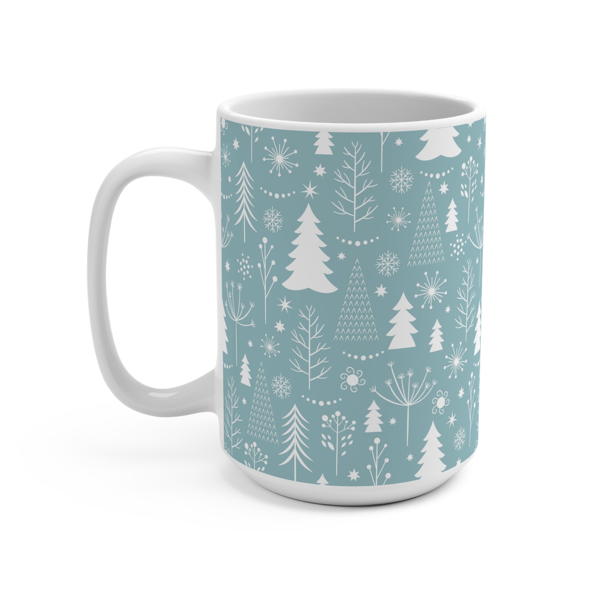 Winter Wonderland Mug, 15oz Ceramic Cup for Cozy Beverages, Holiday Gift, Festive Décor, Christmas, Seasonal Drinkware - MaisonThreadory