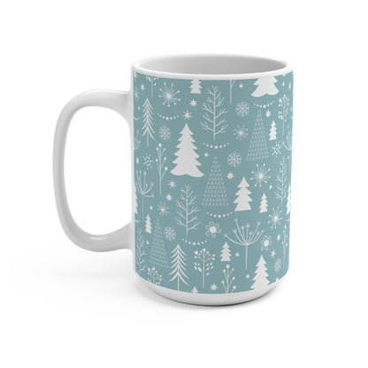 Winter Wonderland Mug, 15oz Ceramic Cup for Cozy Beverages, Holiday Gift, Festive Décor, Christmas, Seasonal Drinkware - MaisonThreadory
