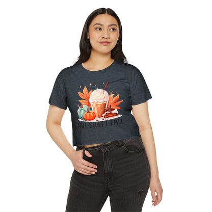 Fall Sweet Fall Crop Top for Women, Autumn T-Shirt, Thanksgiving Outfit, Festival Apparel, Casual Wear - MaisonThreadory