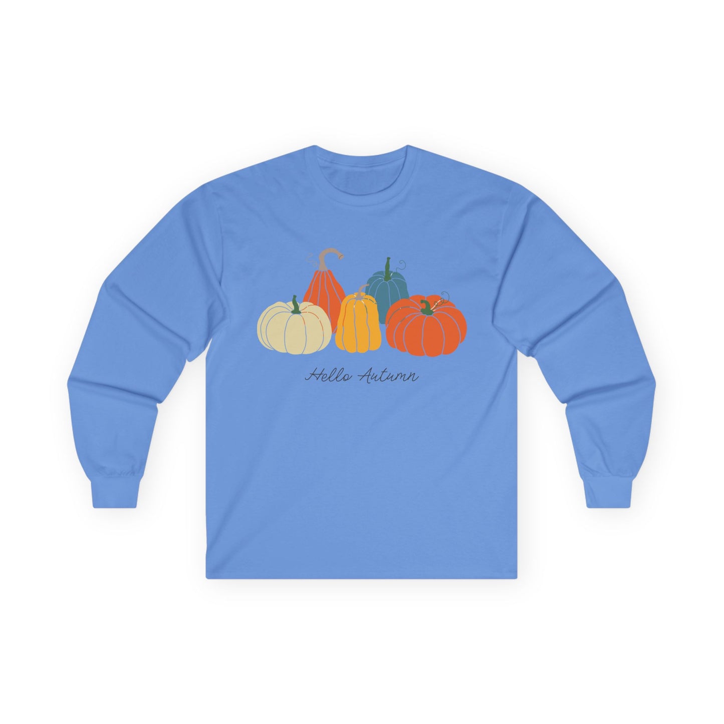 Autumn Pumpkins Long Sleeve Tee | Cozy Fall Shirt, Unisex Tee, Halloween Gift, Pumpkin Lovers Apparel, Casual Fall Outfit - MaisonThreadory