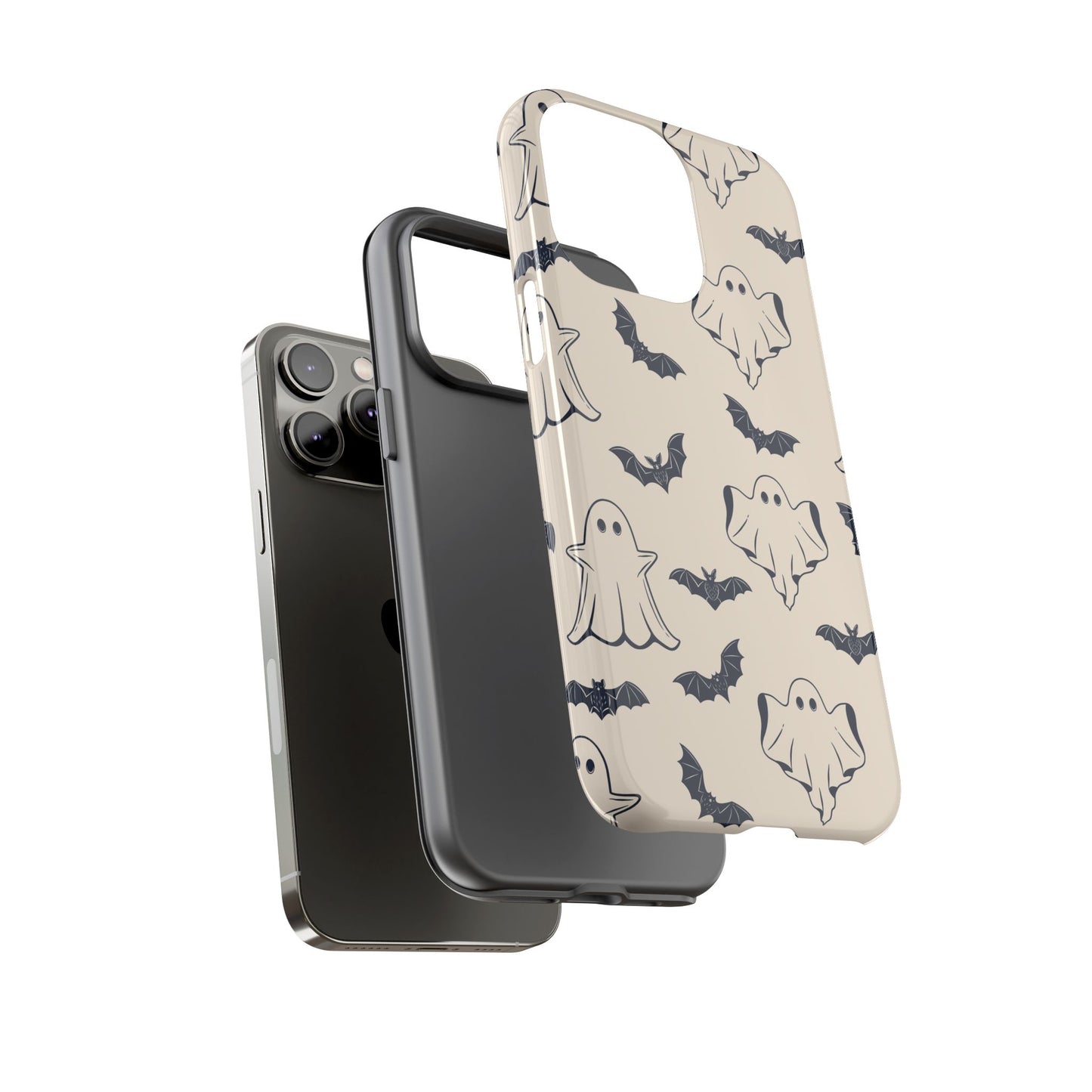 Halloween Phone Case, Ghosts and Bats, Cute Phone Cover, Spooky Accessories, Fall Decor, Gifts for Her, Halloween Party - MaisonThreadory