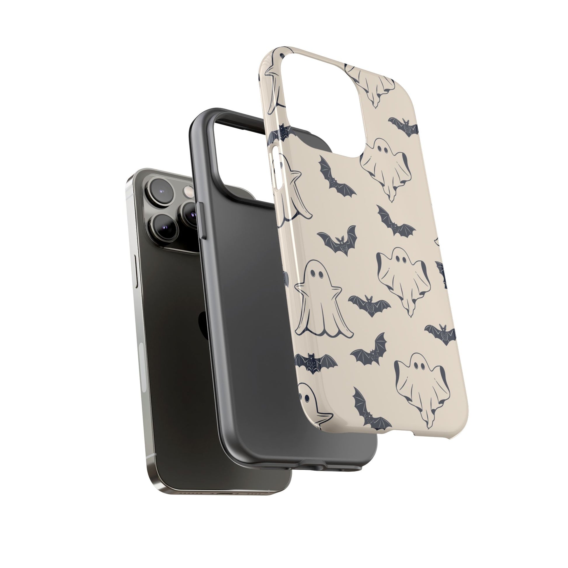 Halloween Phone Case, Ghosts and Bats, Cute Phone Cover, Spooky Accessories, Fall Decor, Gifts for Her, Halloween Party - MaisonThreadory