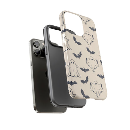 Halloween Phone Case, Ghosts and Bats, Cute Phone Cover, Spooky Accessories, Fall Decor, Gifts for Her, Halloween Party - MaisonThreadory