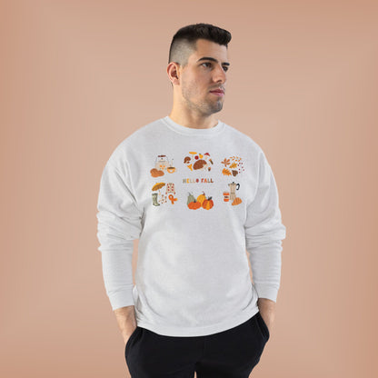 Cozy Fall Sweatshirt - Hello Fall Design, Unisex Fall Apparel, Eco-Friendly Sweater, Perfect for Autumn Celebrations, Gift for Nature Lovers - MaisonThreadory