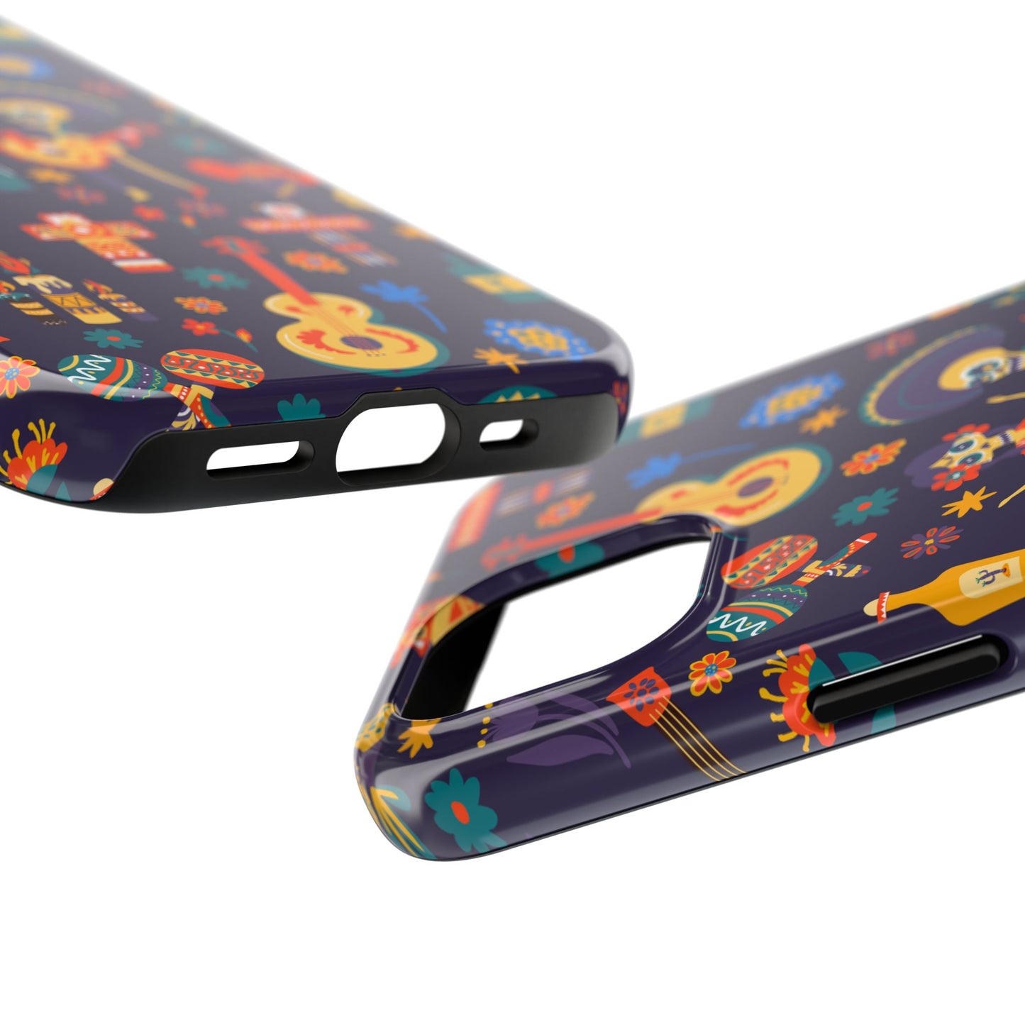 Colorful Dia de los Muertos Phone Case, Tough Case for Halloween, Gift for Music Lovers, Floral Phone Cover, Sugar Skull Art