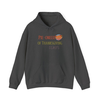 Thanksgiving Pie-o-neer Unisex Heavy Blend Hooded Sweatshirt, Cozy Holiday Sweatshirt, Thanksgiving Apparel, Fall Fashion, Foodie Gifts - MaisonThreadory