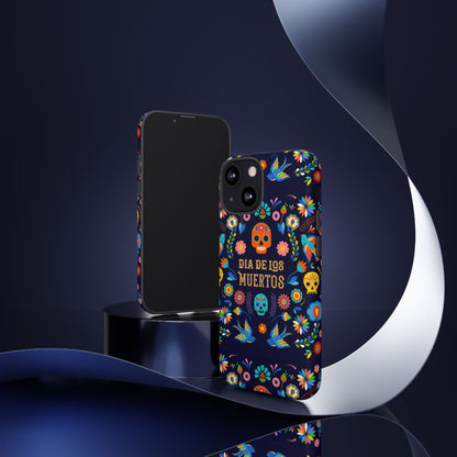 Colorful Dia de los Muertos Phone Case, Skull Design, Floral Phone Cover, Sugar Skull Accessories, Day of the Dead Gift