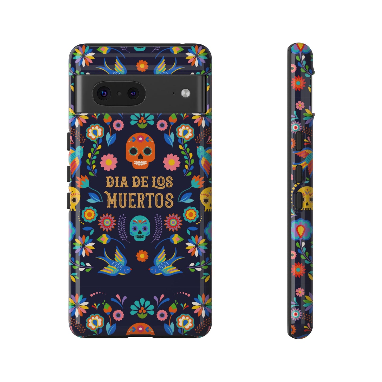 Colorful Dia de los Muertos Phone Case, Skull Design, Floral Phone Cover, Sugar Skull Accessories, Day of the Dead Gift
