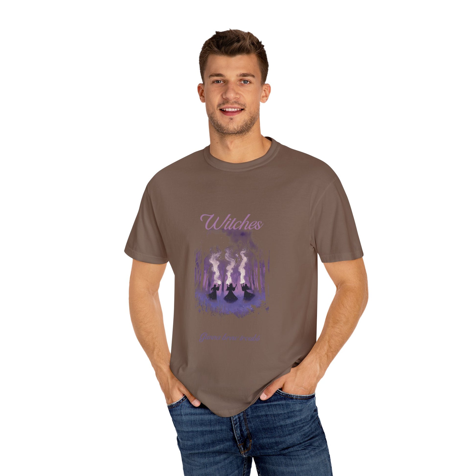Witches Garment-Dyed T-Shirt | Mystical Apparel for Halloween, Witchy Vibes, Unique Gift, Casual Wear - MaisonThreadory