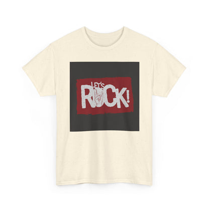 Let's Rock! Unisex Heavy Cotton Tee | Casual Music Apparel, Gift for Music Lovers, Concert Outfit, Rock Band Merchandise, Everyday Wear