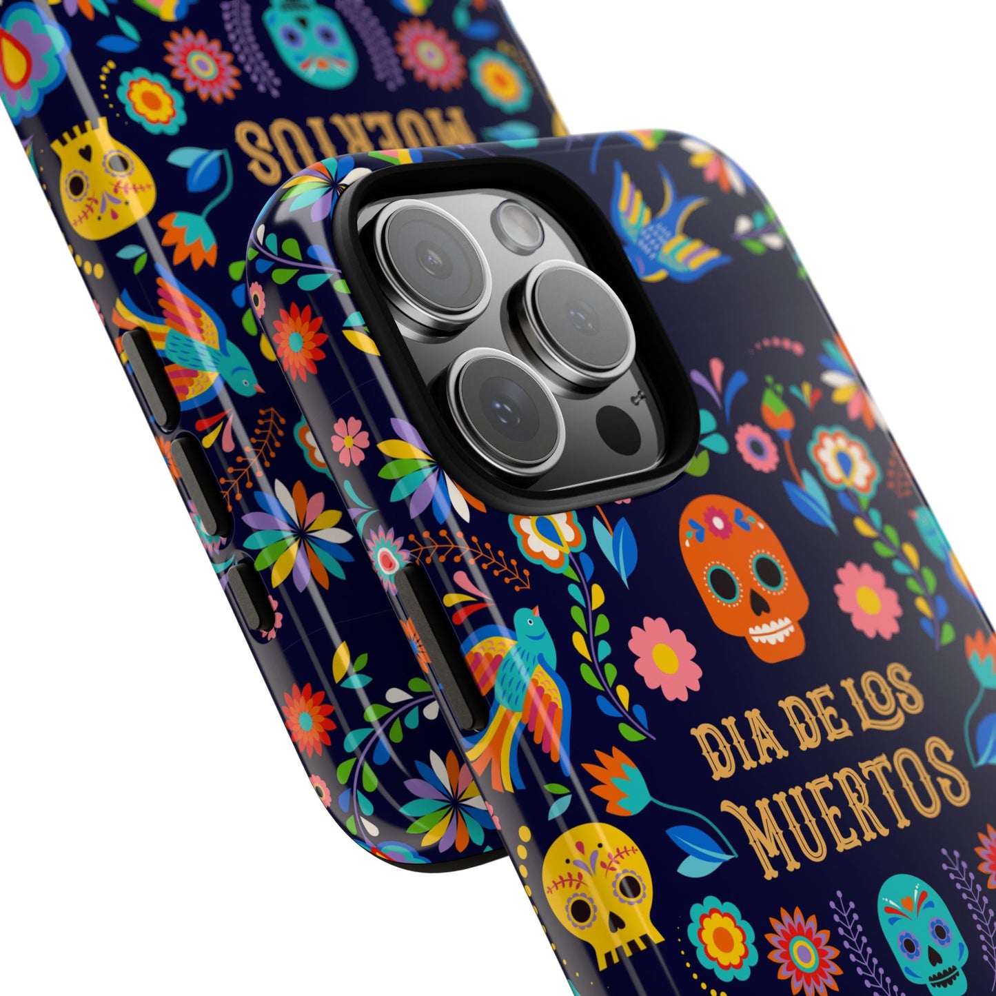 Colorful Dia de los Muertos Phone Case, Skull Design, Floral Phone Cover, Sugar Skull Accessories, Day of the Dead Gift