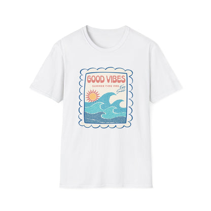 Good Vibes Wave T-Shirt — Retro Summer Sun Graphic Tee