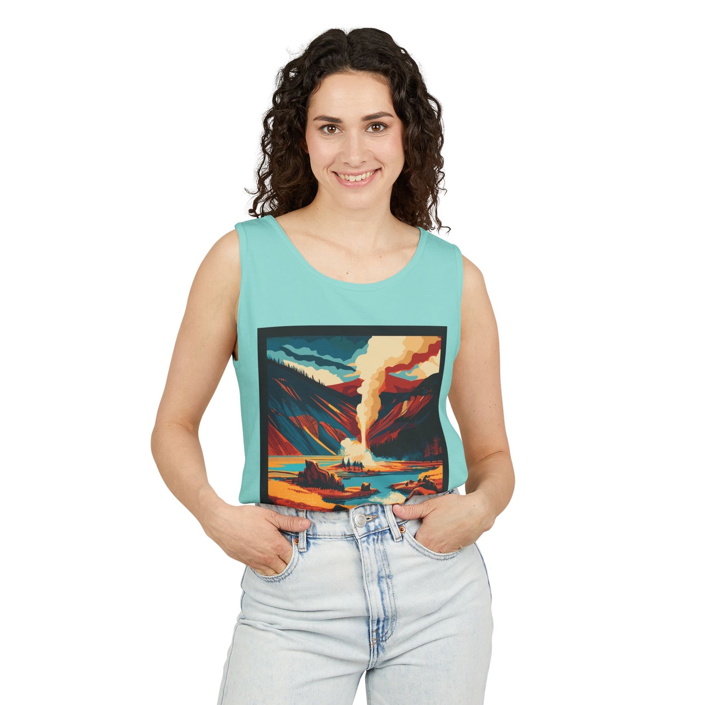 Vintage Yellowstone Tank Top, Comfortable Summer Top, Adventure Apparel, Nature Lover Gift, Unisex Outdoor Wear, Travel Essentials