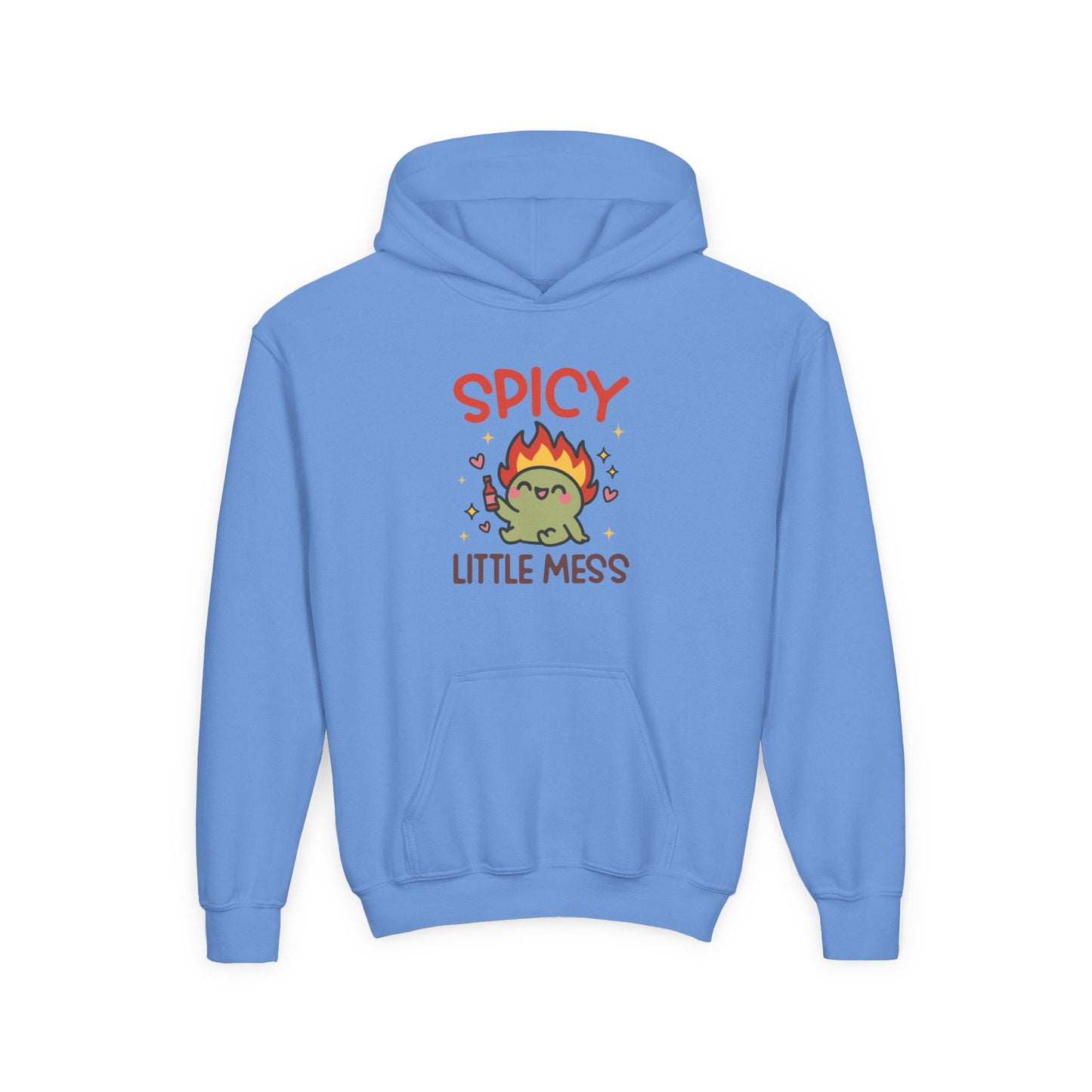 Spicy Little Mess Youth Hoodie | Fun Cartoon Design, Perfect Gift for Kids, Trendy Sweatshirt, Birthday Present, Cozy Fashion - MaisonThreadory
