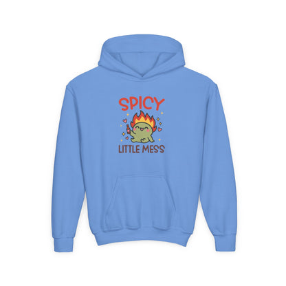 Spicy Little Mess Youth Hoodie | Fun Cartoon Design, Perfect Gift for Kids, Trendy Sweatshirt, Birthday Present, Cozy Fashion - MaisonThreadory