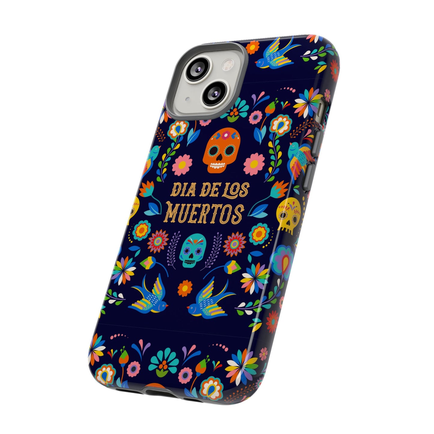 Colorful Dia de los Muertos Phone Case, Skull Design, Floral Phone Cover, Sugar Skull Accessories, Day of the Dead Gift