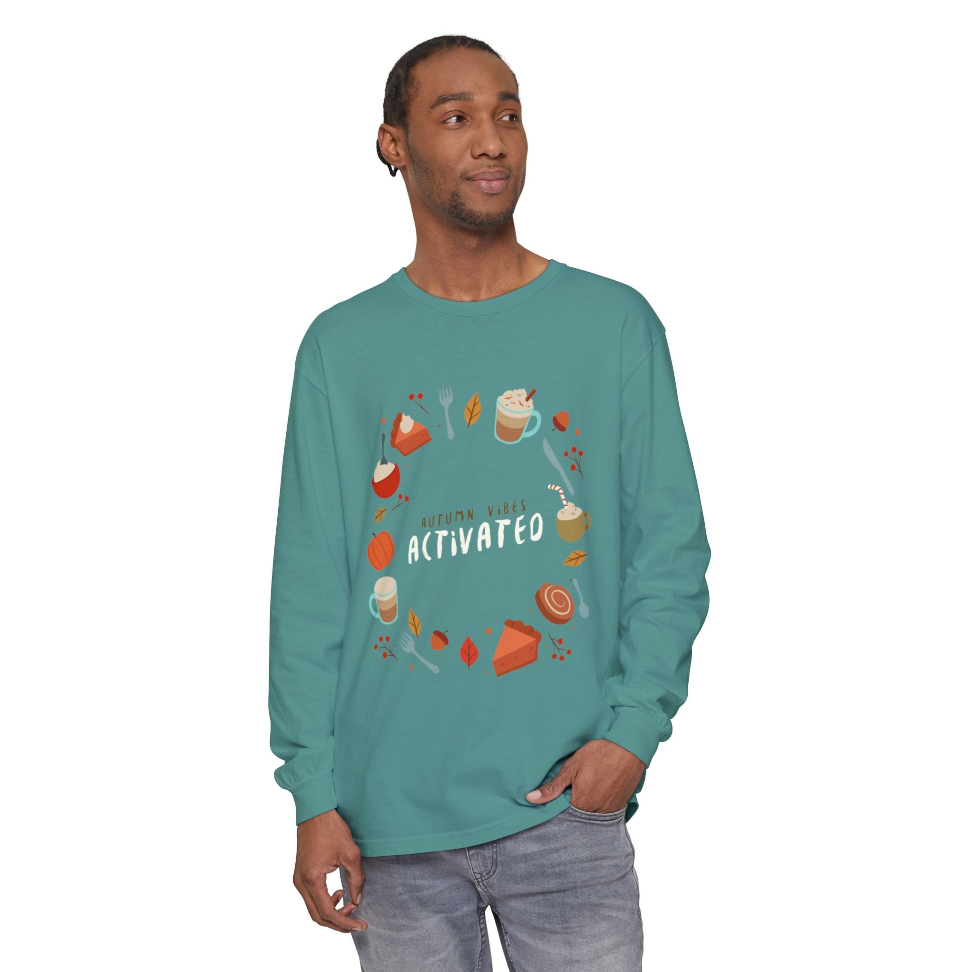 Autumn Vibes Long Sleeve T-Shirt, Cozy Fall Shirt, Unisex Fall Apparel, Thanksgiving Gift, Seasonal Fashion - MaisonThreadory