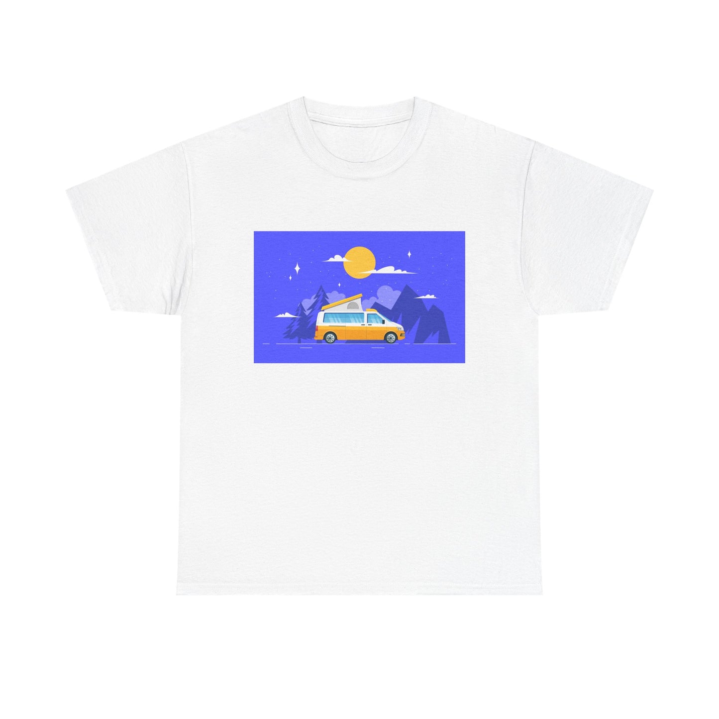 Vintage Van Adventure Tee, Unisex Heavy Cotton Tee, Summer Road Trip Shirt, Camping T-Shirt, Travel Gift, Outdoor Enthusiasts - MaisonThreadory