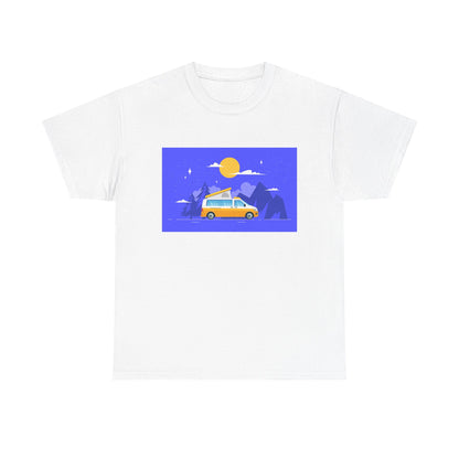 Vintage Van Adventure Tee, Unisex Heavy Cotton Tee, Summer Road Trip Shirt, Camping T-Shirt, Travel Gift, Outdoor Enthusiasts - MaisonThreadory
