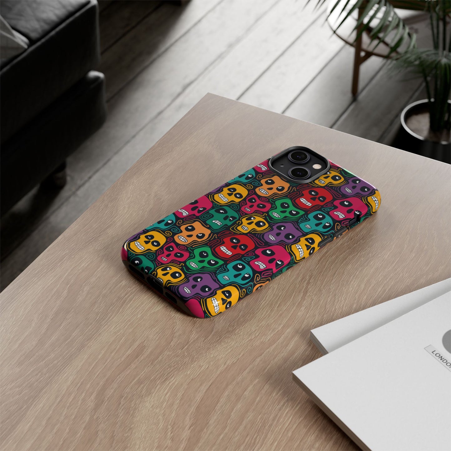 Phone Case, Day of the Dead Tough Case Phone, Mexican Skull Phone Cover, Floral Skeleton Phone Protector, Sugar Skull iPhone Case, Tough