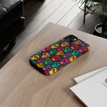 Phone Case, Day of the Dead Tough Case Phone, Mexican Skull Phone Cover, Floral Skeleton Phone Protector, Sugar Skull iPhone Case, Tough