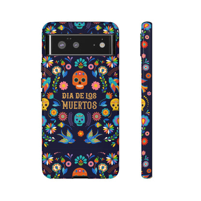 Colorful Dia de los Muertos Phone Case, Skull Design, Floral Phone Cover, Sugar Skull Accessories, Day of the Dead Gift