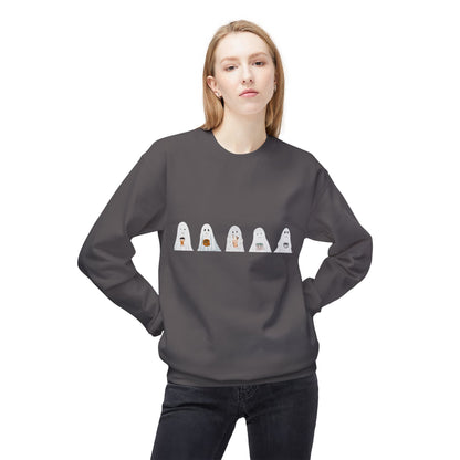 Whimsical Animal Print Fleece Sweatshirt - Cozy Casual Wear, Perfect for Gifts, Pet Lovers Apparel, Halloween, Fall Fashion - MaisonThreadory