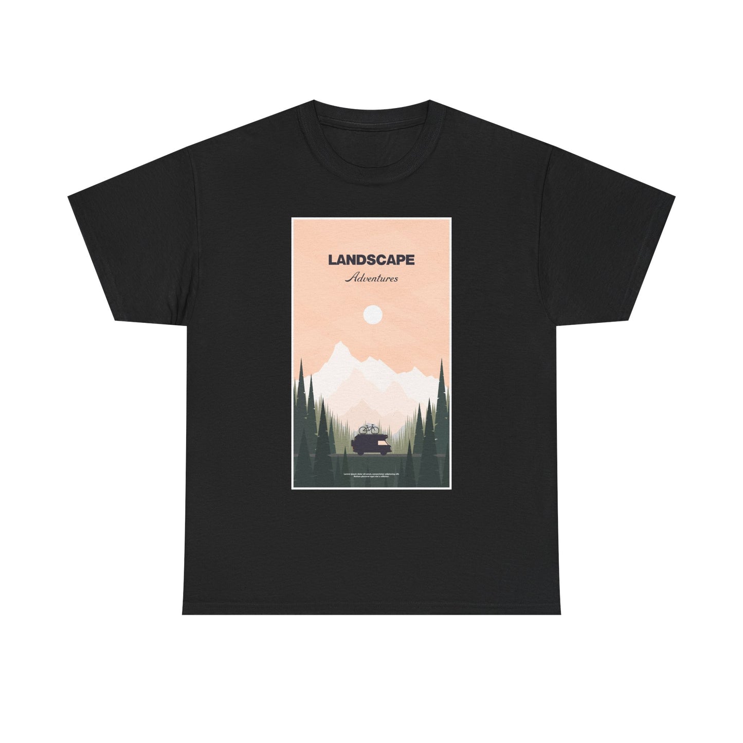 Adventure Landscape Unisex Heavy Cotton Tee, Nature T-Shirt, Casual Outdoors Shirt, Hiking Gift, Travel Apparel - MaisonThreadory