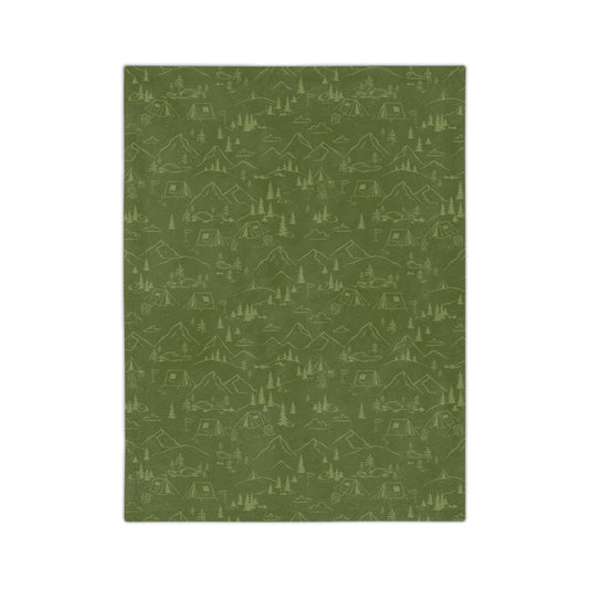 Cozy Nature-Inspired Velveteen Microfiber Blanket | Perfect for Camping, Relaxing, Gift for Nature Lovers, Home Decor, Travel - MaisonThreadory