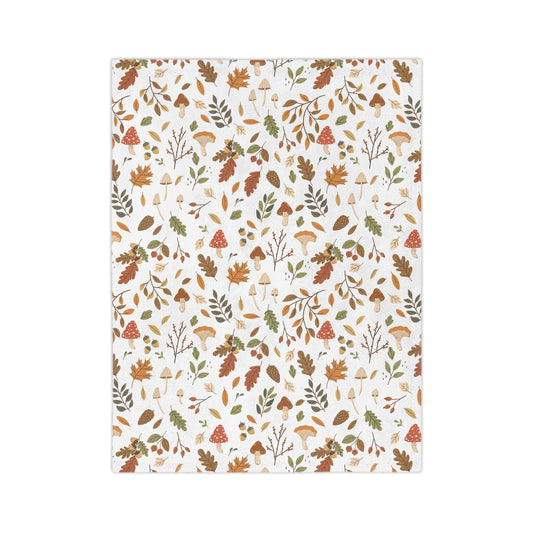 Autumn Leaves Microfiber Blanket - Cozy Fall Decor, Snuggle Blanket, Gift for Her, Warm Fleece Throw, Seasonal Home Essentials - MaisonThreadory