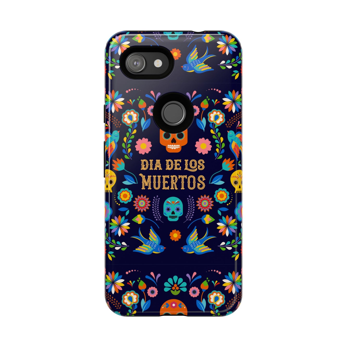 Colorful Dia de los Muertos Phone Case, Skull Design, Floral Phone Cover, Sugar Skull Accessories, Day of the Dead Gift