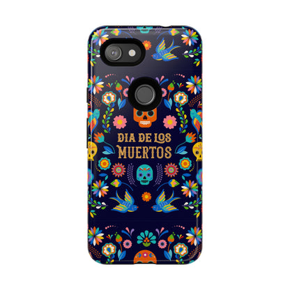 Colorful Dia de los Muertos Phone Case, Skull Design, Floral Phone Cover, Sugar Skull Accessories, Day of the Dead Gift