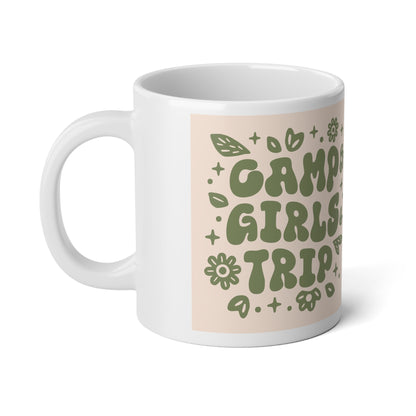 Adventure-Themed Jumbo Mug, Travel Mug, Coffee Cup for Road Trip Lovers, Camper Design, Perfect Gift for Nature Enthusiasts - MaisonThreadory
