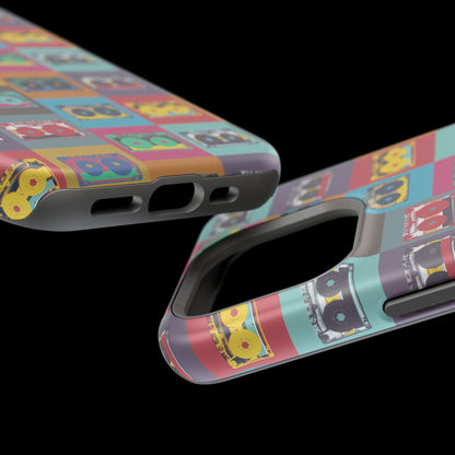 Retro Cassette Tape Phone Case, Vintage Style Tough Case, Music Lover Gift, Funky Tech Accessory, Fun Phone Cover
