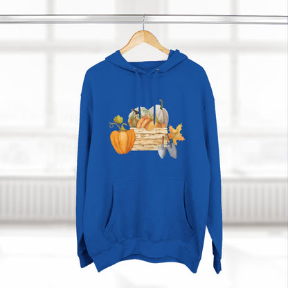 Autumn Harvest Fleece Hoodie, Cozy Fall Sweatshirt, Pumpkin Hoodie, Seasonal Apparel, Gift for Thanksgiving