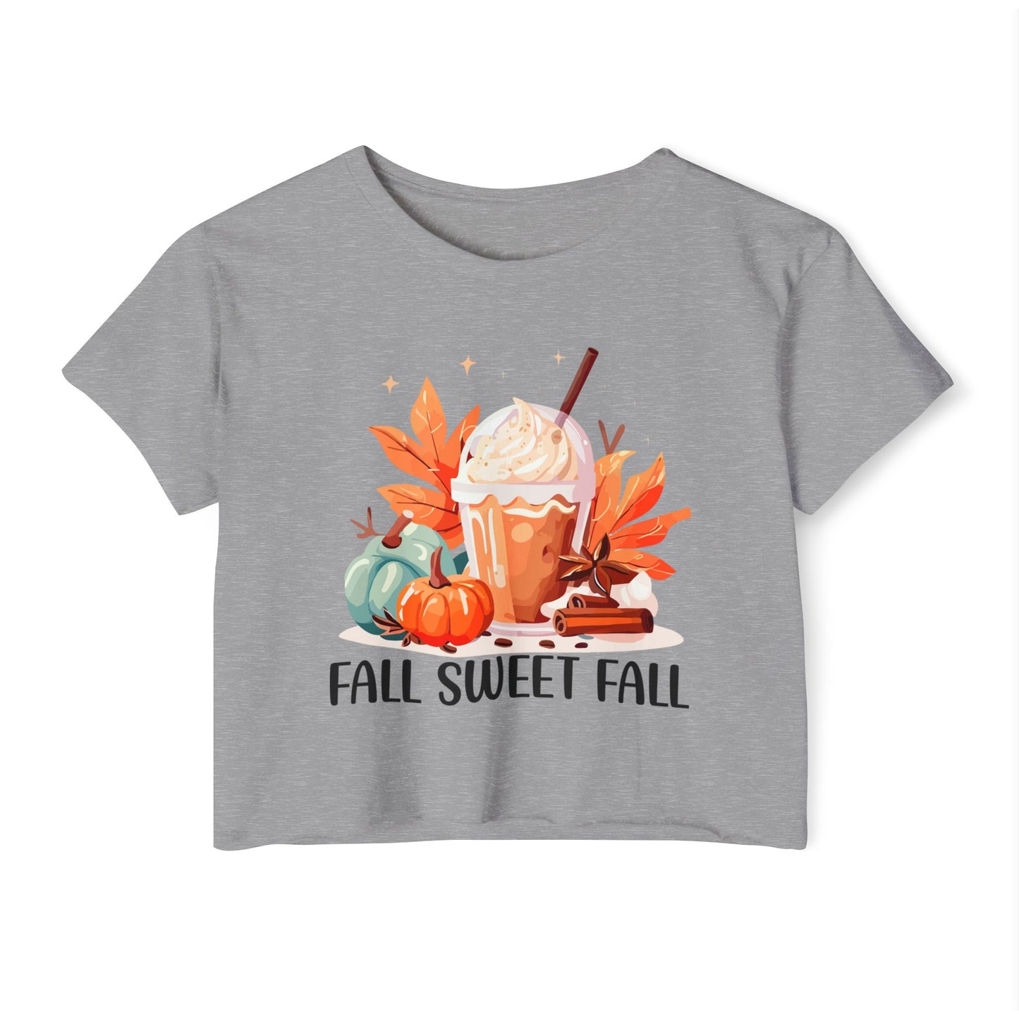 Fall Sweet Fall Crop Top for Women, Autumn T-Shirt, Thanksgiving Outfit, Festival Apparel, Casual Wear - MaisonThreadory