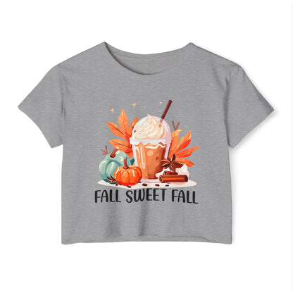 Fall Sweet Fall Crop Top for Women, Autumn T-Shirt, Thanksgiving Outfit, Festival Apparel, Casual Wear - MaisonThreadory