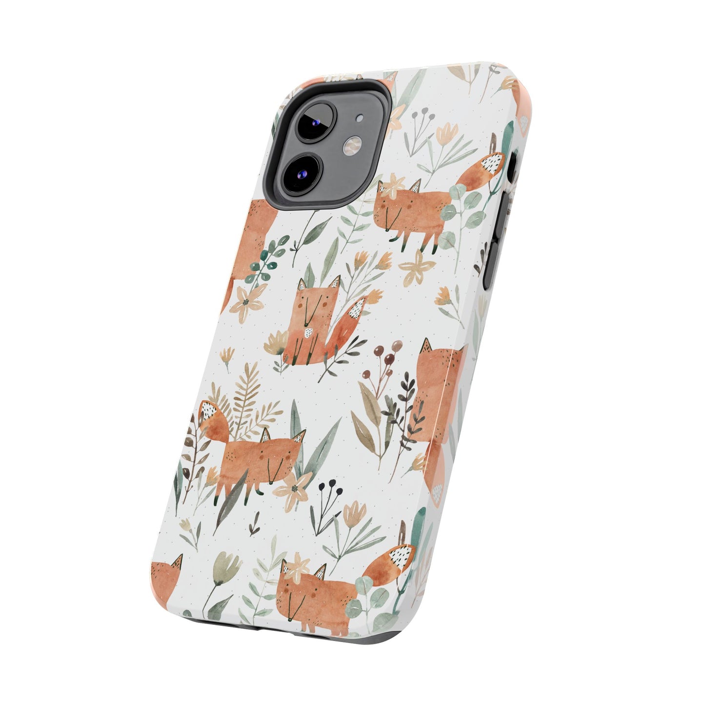 Floral Fox Phone Case, Tough Phone Cases for Nature Lovers, Cute Animal Phone Cover, Gift for Friends, Wildflower Design