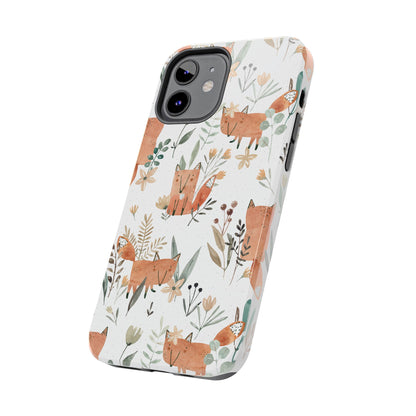 Floral Fox Phone Case, Tough Phone Cases for Nature Lovers, Cute Animal Phone Cover, Gift for Friends, Wildflower Design